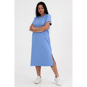 Платье-футболка женское ПлК-56 кулирка с лайкрой (р-ры: 46-56) голубой
