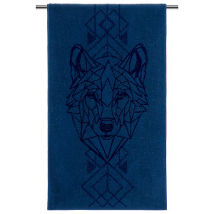 Полотенце махровое "Wolf" синий