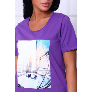 Туника женская №33515 кулирка (последний размер) фиолетовый 58 Туника женская №33515 кулирка (последний размер) фиолетовый 58