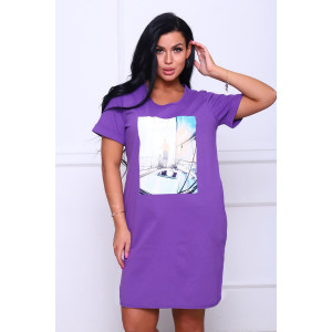 Туника женская №33515 кулирка (последний размер) фиолетовый 58 Туника женская №33515 кулирка (последний размер) фиолетовый 58