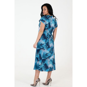 Платье женское "Рамка" ПлК-623 кулирка (р-ры: 48-62) перо синее