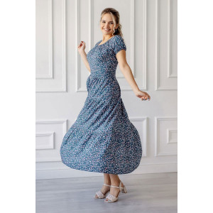 Платье женское "Шарм премиум" штапель (р-ры: 42-58) синий