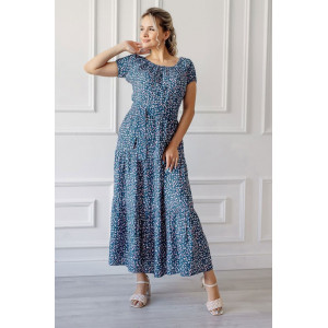 Платье женское "Шарм премиум" штапель (р-ры: 42-58) синий