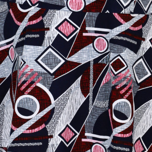 Платье женское "Волна" ПлК-458 кулирка (р-ры: 48-62) геометрия бордо