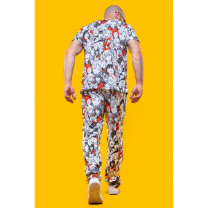 Костюм двойка мужской 2395 "Аниме" (брюки) кулирка (р-ры: 42-60)