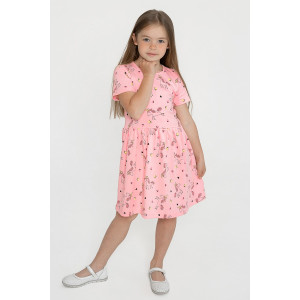 Платье детское "Делла" 30312 интерлок (р-ры: 104-122) персиковый
