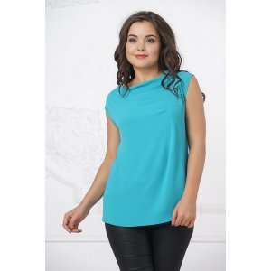 Блуза 377 блузочная ткань (р-ры: 46-52) голубой