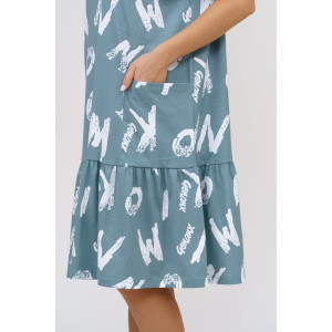 Платье женское 872 "Буквы" кулирка (р-ры: 50-64) хаки