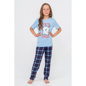 Пижама детская 775/3Д кулирка (р-ры: 32-44) голубой