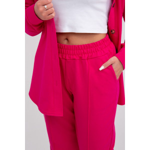 Костюм двойка женский №1615/3 футер (последний размер) фуксия 44,50,54