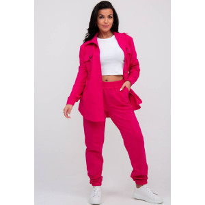 Костюм двойка женский №1615/3 футер (последний размер) фуксия 44,50,54