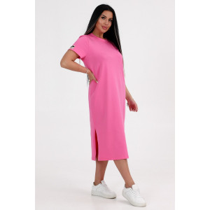 Платье-футболка женское ПлК-56 кулирка с лайкрой (р-ры: 46-56) розовый