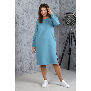 Платье женское "Авантюра-1" футер 2-х нитка с лайкрой (р-ры: 48-58) голубой