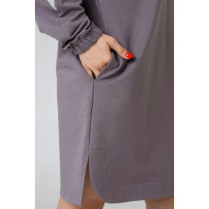 Платье женское "Кенди-1" футер 2-х нитка с лайкрой (р-ры: 42-52) серый