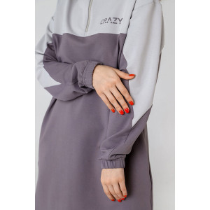 Платье женское "Кенди-1" футер 2-х нитка с лайкрой (р-ры: 42-52) серый