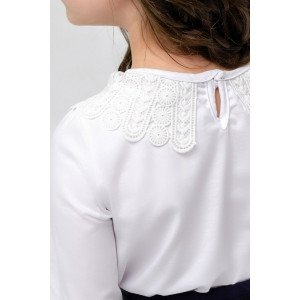 Блузка школьная "Афина" трикотаж (р-ры: 116-158) белый