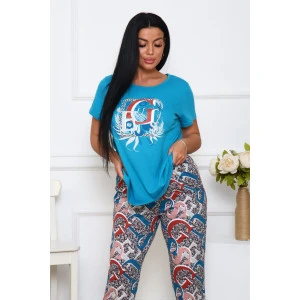 Костюм двойка женский 938-1 кулирка реактив (р-ры: 48-62) бирюза Костюм двойка женский 938-1 кулирка реактив (р-ры: 48-62) бирюза