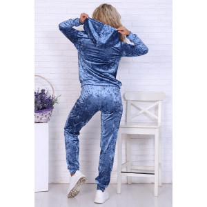 Костюм двойка женский "Гламур" велюр (последний размер) джинс 46,48