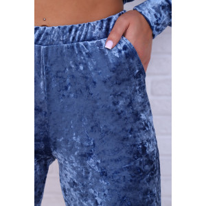 Костюм двойка женский "Гламур" велюр (последний размер) джинс 46,48