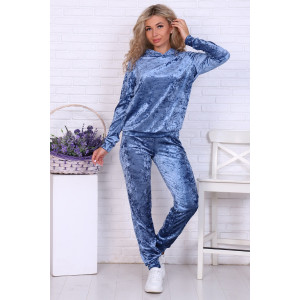 Костюм двойка женский "Гламур" велюр (последний размер) джинс 46,48