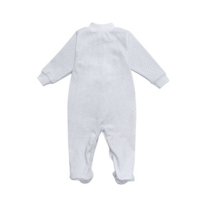 Комбинезон для новорожденных "Шайни" 20755 интерлок (р-ры: 62-80) белый+серый