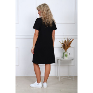 Платье женское №57102 футер 2-х нитка (р-ры: 46-54) черный