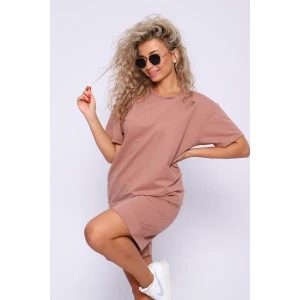 Костюм двойка женский "Баффи" М381 футер с лайкрой (р-ры: 44-58) какао Костюм двойка женский "Баффи" М381 футер с лайкрой (р-ры: 44-58) какао