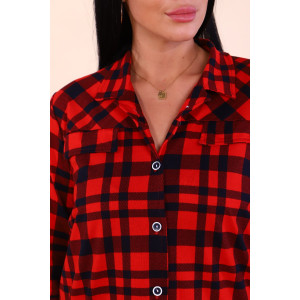 Рубашка-туника женская "Рандеву" М377 кулирка (р-ры: 46-60) ярко-красный