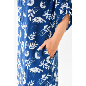 Платье женское "Тропиканка" штапель (р-ры: 44-58) темно-синий