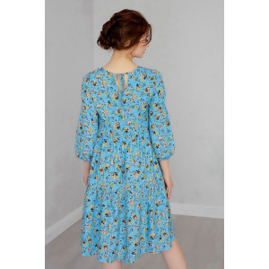 Платье женское "Моника" штапель (р-ры: 44-58) голубой