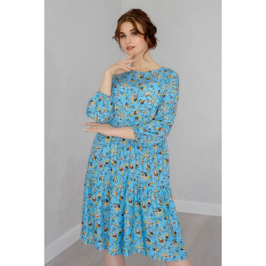 Платье женское "Моника" штапель (р-ры: 44-58) голубой