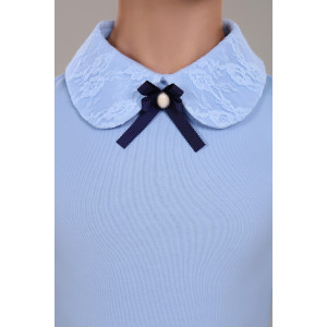 Блузка школьная №13237 кулирка с лайкрой (р-ры: 122-164) светло-голубой