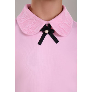 Блузка школьная №13237 кулирка с лайкрой (р-ры: 122-164) светло-розовый