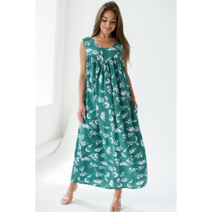 Платье женское "Роза" штапель (р-ры: 48-56) зеленый