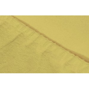 Простыня махровая на резинке желтая