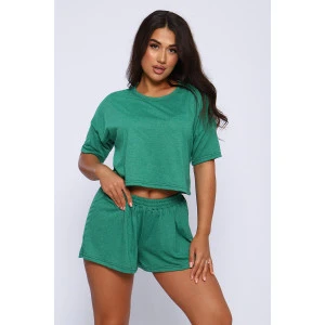 Костюм двойка женский №35305 кулирка (р-ры: 46-54) изумруд Костюм двойка женский №35305 кулирка (р-ры: 46-54) изумруд