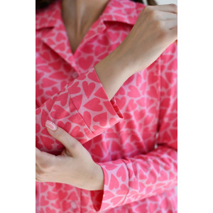 Пижама женская 2121-К "Сердцебиение" кулирка (р-ры: 44-54) розовый