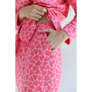 Пижама женская 2121-К "Сердцебиение" кулирка (р-ры: 44-54) розовый