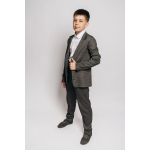 Пиджак школьный №62295 костюмная ткань (р-ры: 128-164) серый