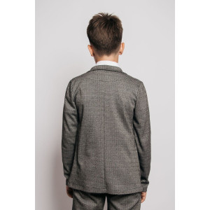 Пиджак школьный №62295 костюмная ткань (р-ры: 128-164) серая елочка