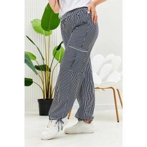 Брюки женские №9208 кулирка (р-ры: 48-58) полоса синяя Брюки женские №9208 кулирка (р-ры: 48-58) полоса синяя