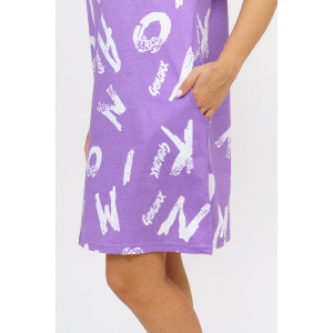 Платье женское 752 кулирка (р-ры: 46-64) буквы лиловый