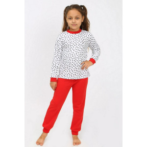 Пижама детская "Крапинка" интерлок (р-ры: 86-122) белый-красный