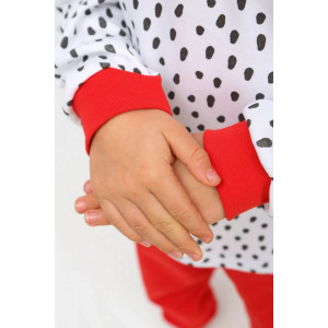 Пижама детская "Крапинка" интерлок (р-ры: 86-122) белый-красный
