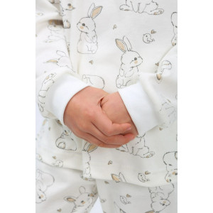 Пижама детская "Зайка" интерлок (р-ры: 86-122) молочный
