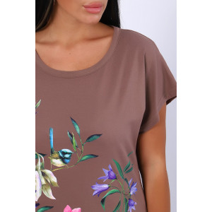 Костюм двойка женский №65034 кулирка (р-ры: 48-66) коричневый