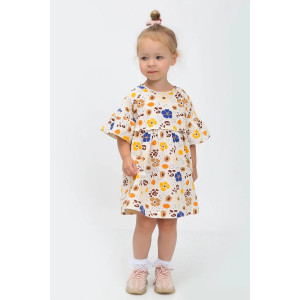 Платье детское "Рози-4" кулирка (р-ры: 92-134) молочный