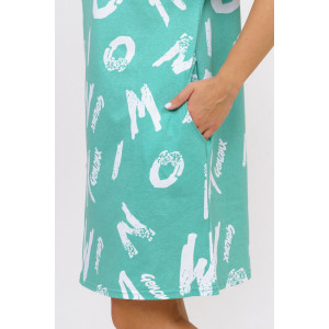 Платье женское 752 кулирка (р-ры: 46-64) буквы зеленый