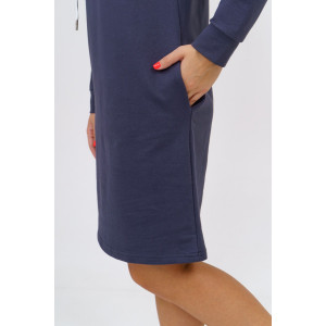 Платье женское 920 футер с лайкрой пенье (р-ры: 44-58) серый буквы оранжевый