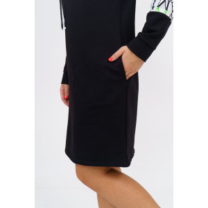 Платье женское 920 футер с лайкрой пенье (р-ры: 44-58) черный буквы зеленый